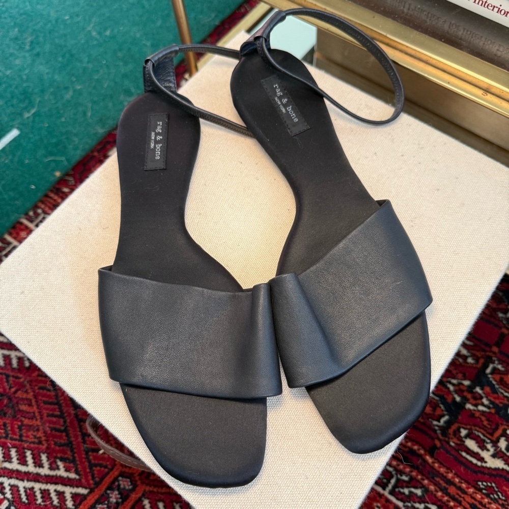 Rag & Bone Ellory Foldable Sandal Ankle Strap Women's Black Size US9.5 Size 41 - Picture 7 of 10